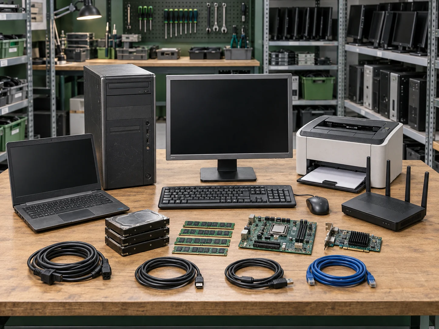 Used IT equipment arranged for responsible recycling and materials recovery